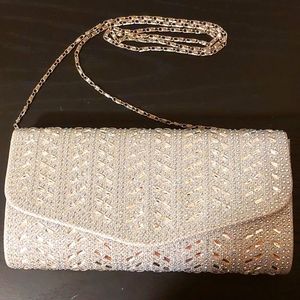 Super cute rhinestone silver bag NEVER USED